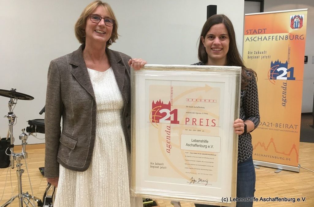 Der Bereich Freizeit, Begegnung, Bildung hat den Agenda21-Preis der Stadt Aschaffenburg verliehen bekommen
